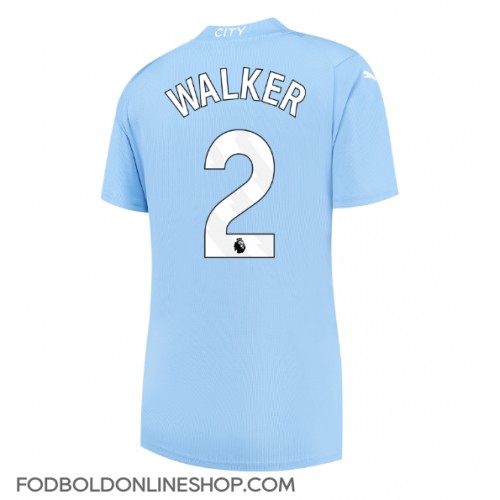 Manchester City Kyle Walker #2 Hjemmebanetrøje Dame 2023-24 Kortærmet